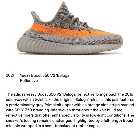2021 Yeezy Boost 350 V2 Beluga Reflective. - Picture 7 of 7